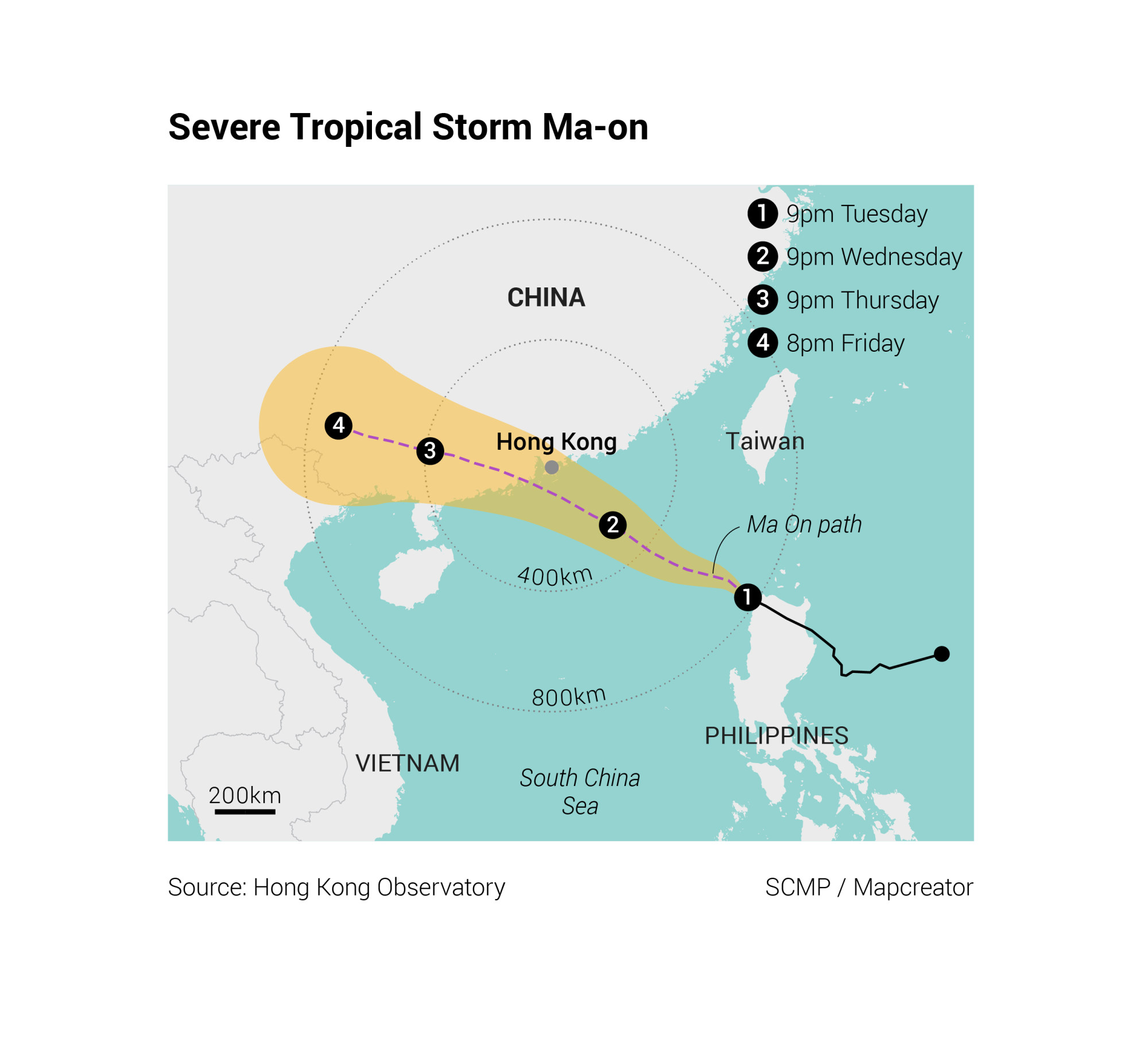 Hong Kong Issues No 1 Typhoon Warning Signal As Storm Ma On Edges