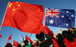 Thousands of Chinese supporters rally outside Parliament House during the Beijing 2008 Olympic torch relay through Canberra in 2008. Photo: AFP