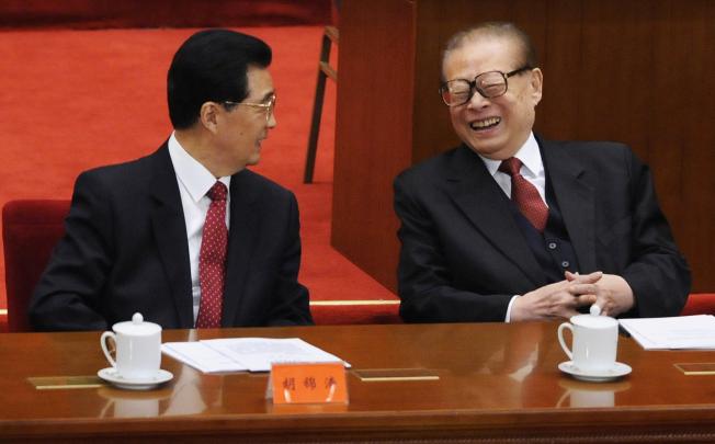 President Hu Jintao (left) and former president Jiang Zemin attend a conference to commemorate the 1911 revolution last year. Photo: AP