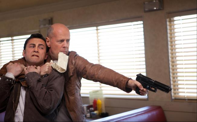 Joseph Gordon-Levitt (below left) plays a young version of Bruce Willis in this futuristic thriller.