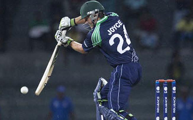 Ireland's batsman Ed Joyce bats during a ICC Twenty20 Cricket World Cup match between Ireland and West Indies in Colombo, Sri Lanka on Monday, Photo: AP