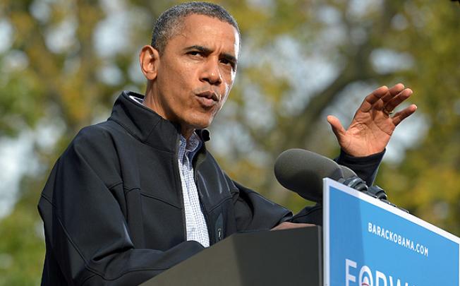 US President Barack Obama returns to the campaign trail after his first presidential debate, speaking at a rally at the University of  Wisconsin-Madison. Photo: AFP