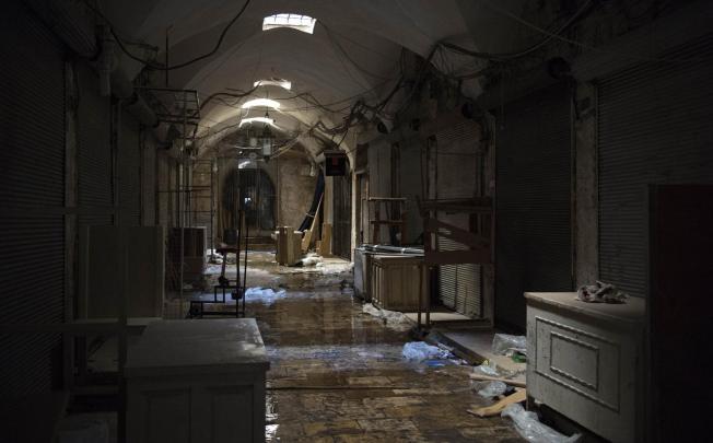 After a fire in the medieval souk of Aleppo's Old City last month, shops have remained closed. Photo: AFP