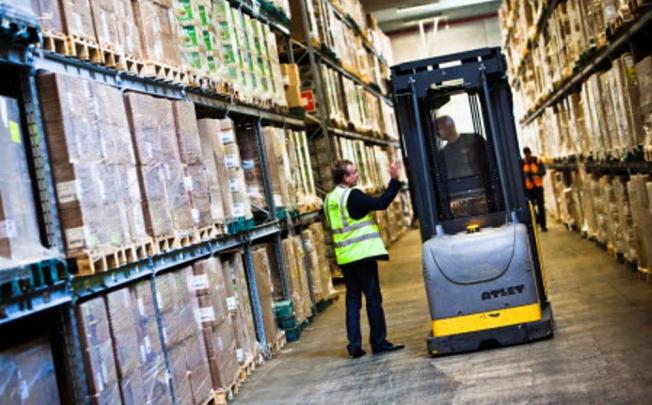 Warehouse of Scan Global Logistics. SGL offers clients a complete range of transport and logistics solutions.