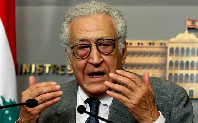 UN and Arab League envoy Lakhdar Brahimi at a press conference in Beirut. Photo: EPA