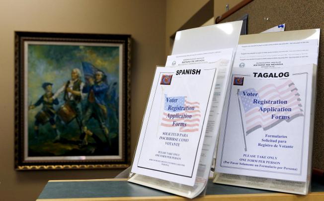 Election papers in Spanish and Tagalog in Las Vegas. Photo: NYT