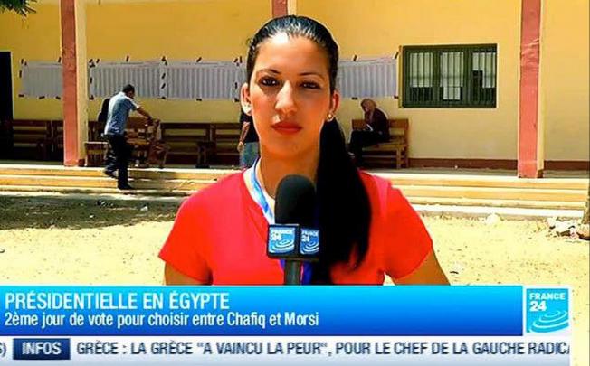 France 24 TV reporter Sonia Dridi in Egypt. 