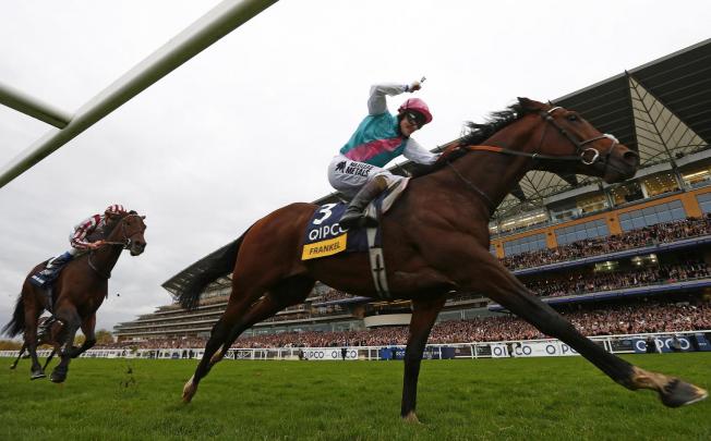 Frankel races ahead of Olivier Peslier on Cirrus des Aigles, which has been nominated for the International Races. Photo: Reuters