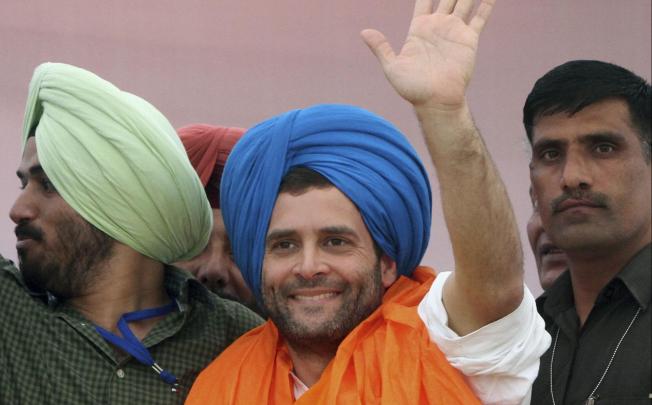 Rahul Gandhi (centre) has been busy with social issues. Photo: Reuters