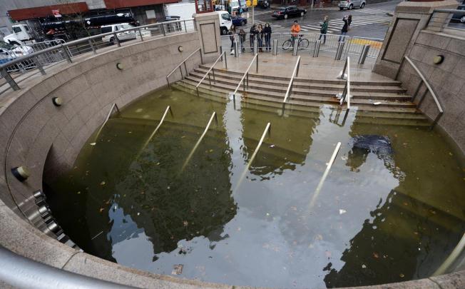 Bowling Green subway station in Battery Park, New York, after one of the worst natural disasters in the system's 108-year history. Photo: AFP