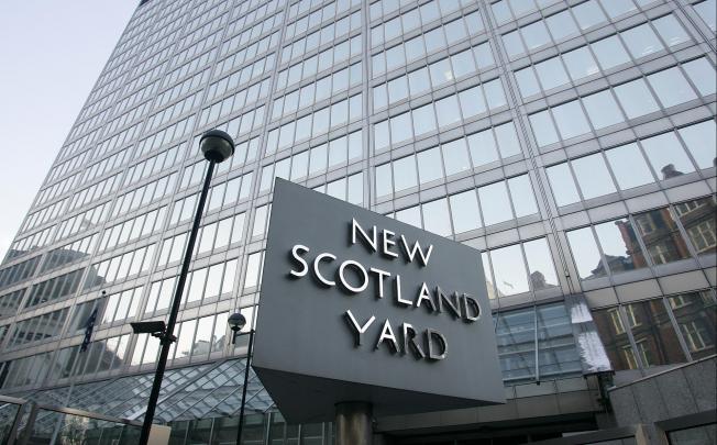 The iconic sign outside Scotland Yard's current base. Photo: AP