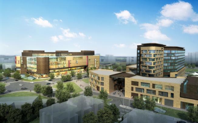 Artist's impression of Tiandi Bay mixed-use development in the northern new city district of Zhengzhou.