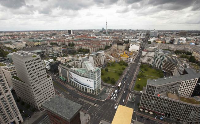 A general view of the Potsdamer Platz from the viewing platform of a business building in Berlin. Photo: AP 