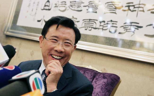 Liang Wengen, the mainland's richest man and chairman of the Sany Group, gives an interview on the sidelines of the national congress. He called for more participation of private entrepreneurs like him at future party congresses. Photo: Simon Song