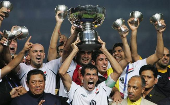 Iraq's soccer team . Photo: AP