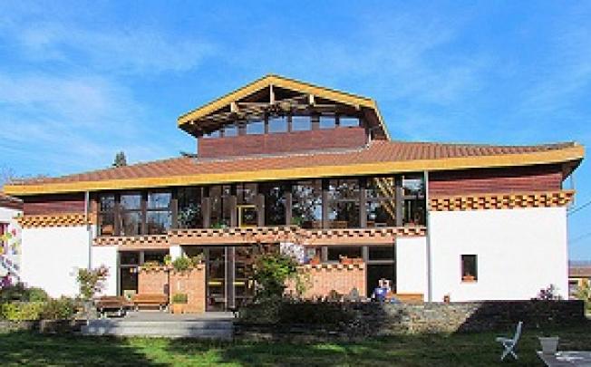 The Nalanda monastery near the southwestern village of Labastide-Saint-Georges in France. Photo from Nalanda monastery website 