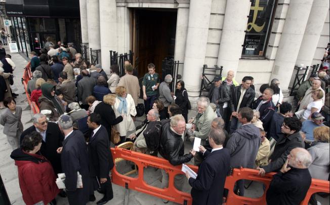 A bank run on Northern Rock in 2008 forced the government to nationalise Northern Rock, and subsequently bail out Royal Bank of Scotland and Lloyds Banking Group. Lawmakers have warned that Britain could lose £66b it spent rescuing RBS and Lloyds. Photo: Bloomberg