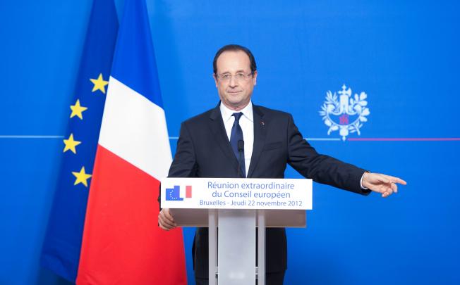 French President  Francois Hollande gives a press conference at the EU Headquarters on November 23, 2012 in Brussels, during a two-day European Union leaders summit called to agree a hotly-contested trillion-euro budget through 2020. Photo: AFP