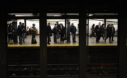 A man was pushed into the tracks of a New York subway station and died on Monday. Photo: AFP