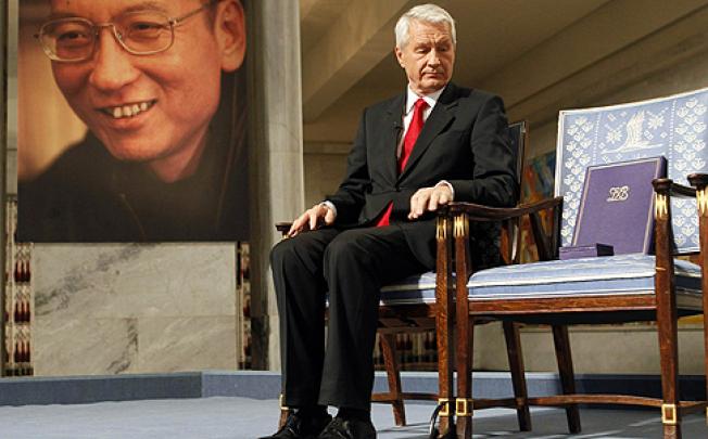 China refused to allow Liu Xiaobo to attend the Nobel ceremony in Oslo in 2010 – where he was represented instead by an empty chair. Photo: AFP