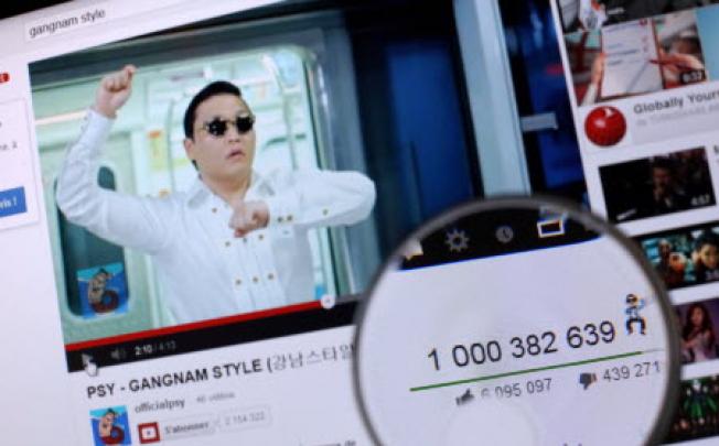  Psy's "Gangnam Style" became the first video to hit a billion views on YouTube on Friday. Photo: AFP