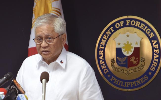 Philippine Foreign Affairs Secretary Albert del Rosario speaks during a media briefing at the foreign affairs headquarters in Manila. Photo: Reuters