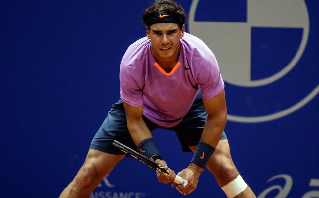 Rafael Nadal waits for a serve from Martin Alund during the Brazil Open semi-final singles match in Sao Paulo. Photo: AP