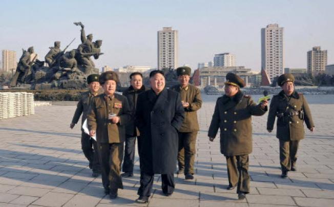 North Korean leader Kim Jong-Un inspects the reconstruction site of the Victorious Fatherland Liberation War Museum in Pyongyang. Photo: AFP 