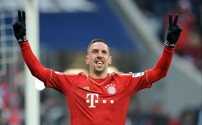 Bayern Munich's Franck Ribery celebrates. Photo: EPA