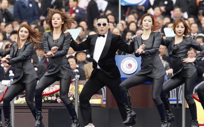 Rapper Psy performs at the inauguration. Photo: Reuters