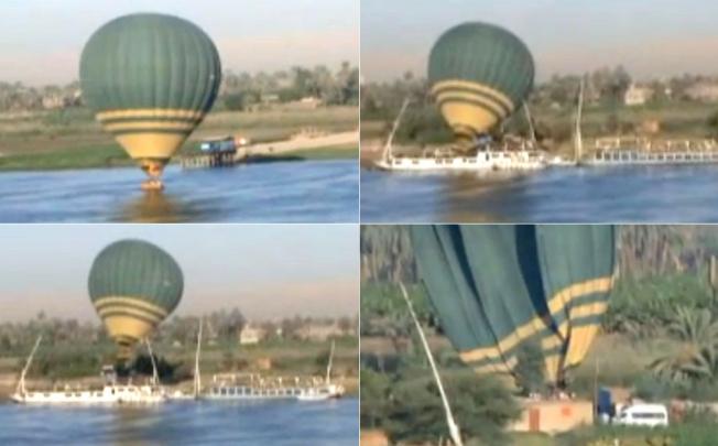 A sequence of pictures taken from a YouTube video of an October, 2011, Sky Cruise balloon crash. The incident was filmed by a tourist from a nearby hotel and it has been claimed the balloon narrowly missed colliding with a ship during the ill-fated flight. Photo: SCMP
