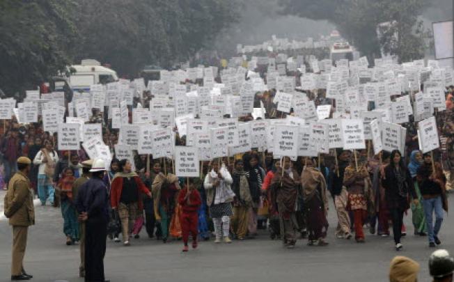 A protest in India against rape and attacks on women in New Delhi. Photo: Reuters