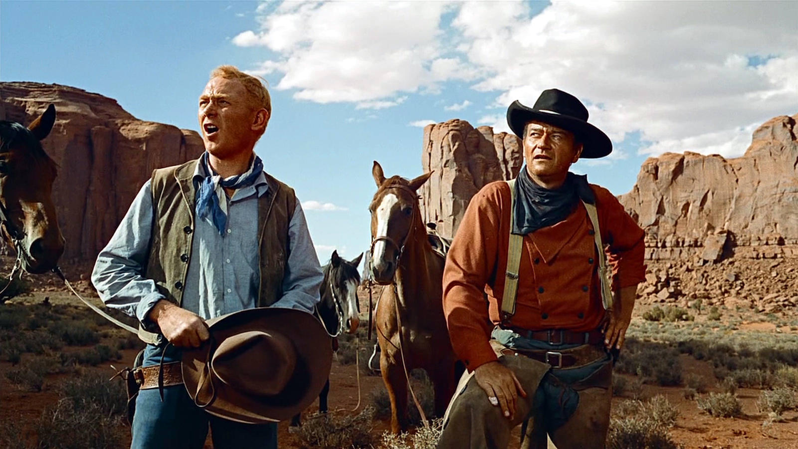 Harry Carey Jnr and John Wayne in the classic western The Searchers.
