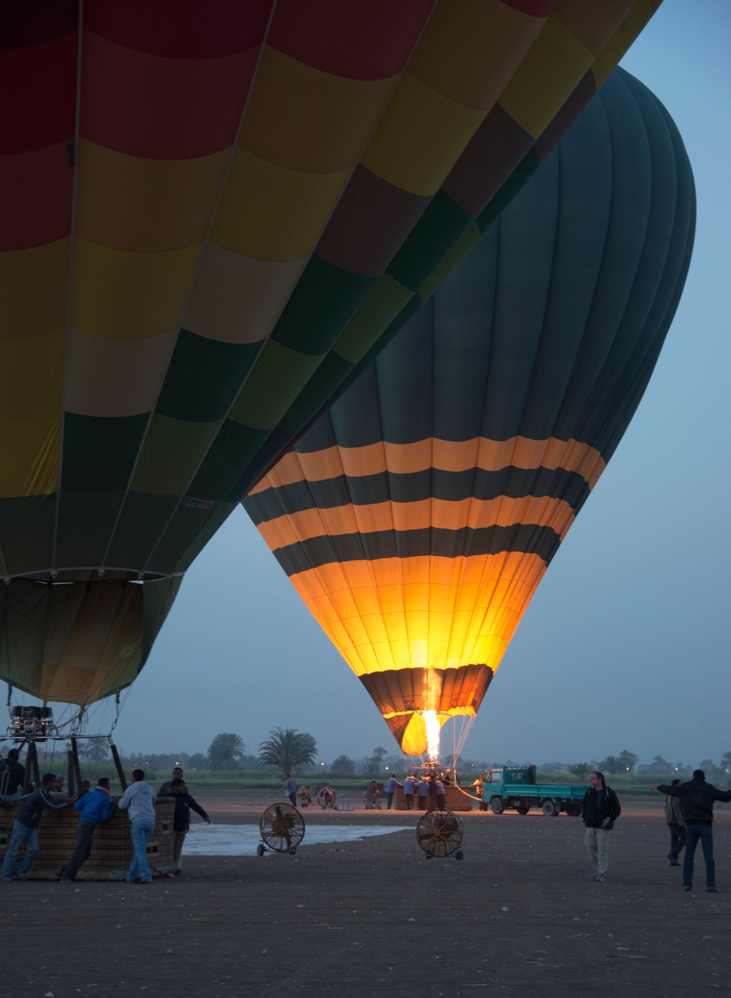 The hot-air balloon that crashed in February gets ready for take-off. Photo: AFP