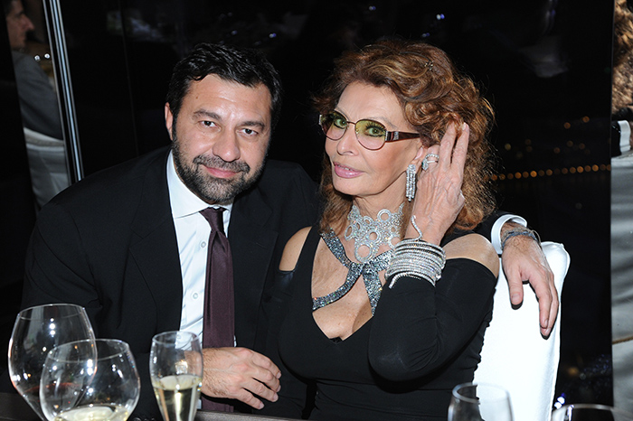 Giorgio Damiani, Vice President of Damiani Group, with Sophia Loren
