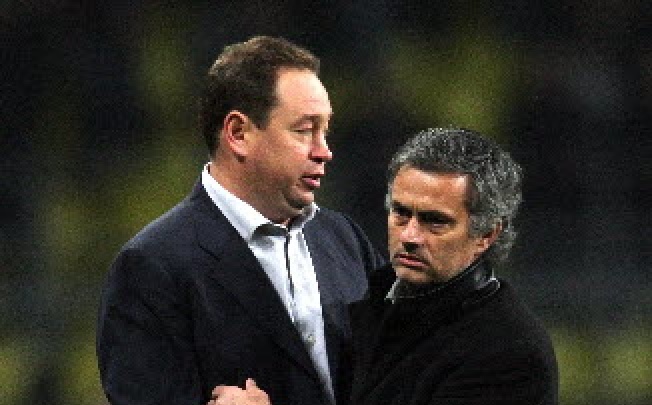  Inter Milan head coach Jose Mourinho (right) and head coach of CSKA Moscow Leonid Slutsky (left). Photo: EPA