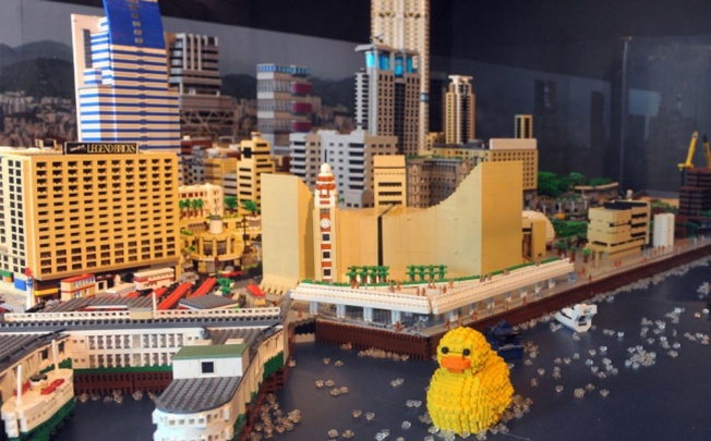 A Lego replica of the giant rubber duck in Victoria Harbour is on show at the City Impression exhibition. Photo: SCMP