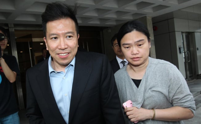 Peter Chan, left, and his wife Tam Miu-ching at the High Court for the second day of the prosecution's opening statements. Photo: Dickson Lee
