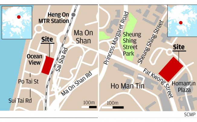 Residential plot in Ho Man Tin (right) receives 13 bids while commercial land in Ma On Shan gets eight.