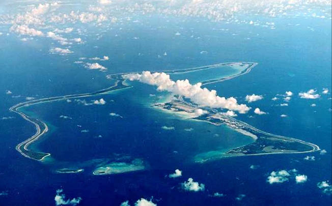 Photo shows the British island of Diego Garcia, largest island in the Chagos archipelago. Photo: Reuters