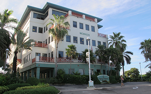 The Ugland House, the registered office for thousands of global companies, stands in George Town on Grand Cayman Island. Photo: AP