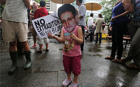 Hongkongers marched on June 15 to protest US spying and support Edward Snowden. Photo: Sam Tsang