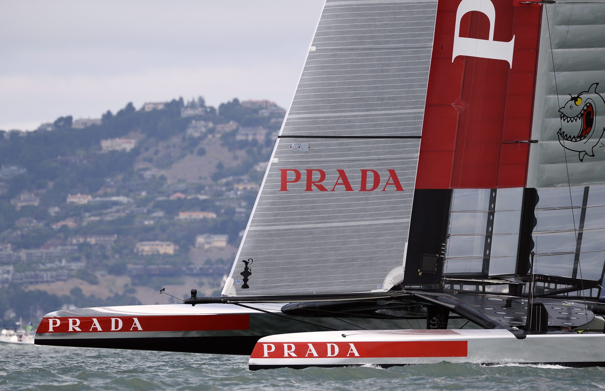 Luna Rossa Team Italy on the race course against Artemis Racing Team Sweden during the Louis Vuitton Cup semi-final race two on the San Francisco Bay in San Francisco, California. Photo: EPA