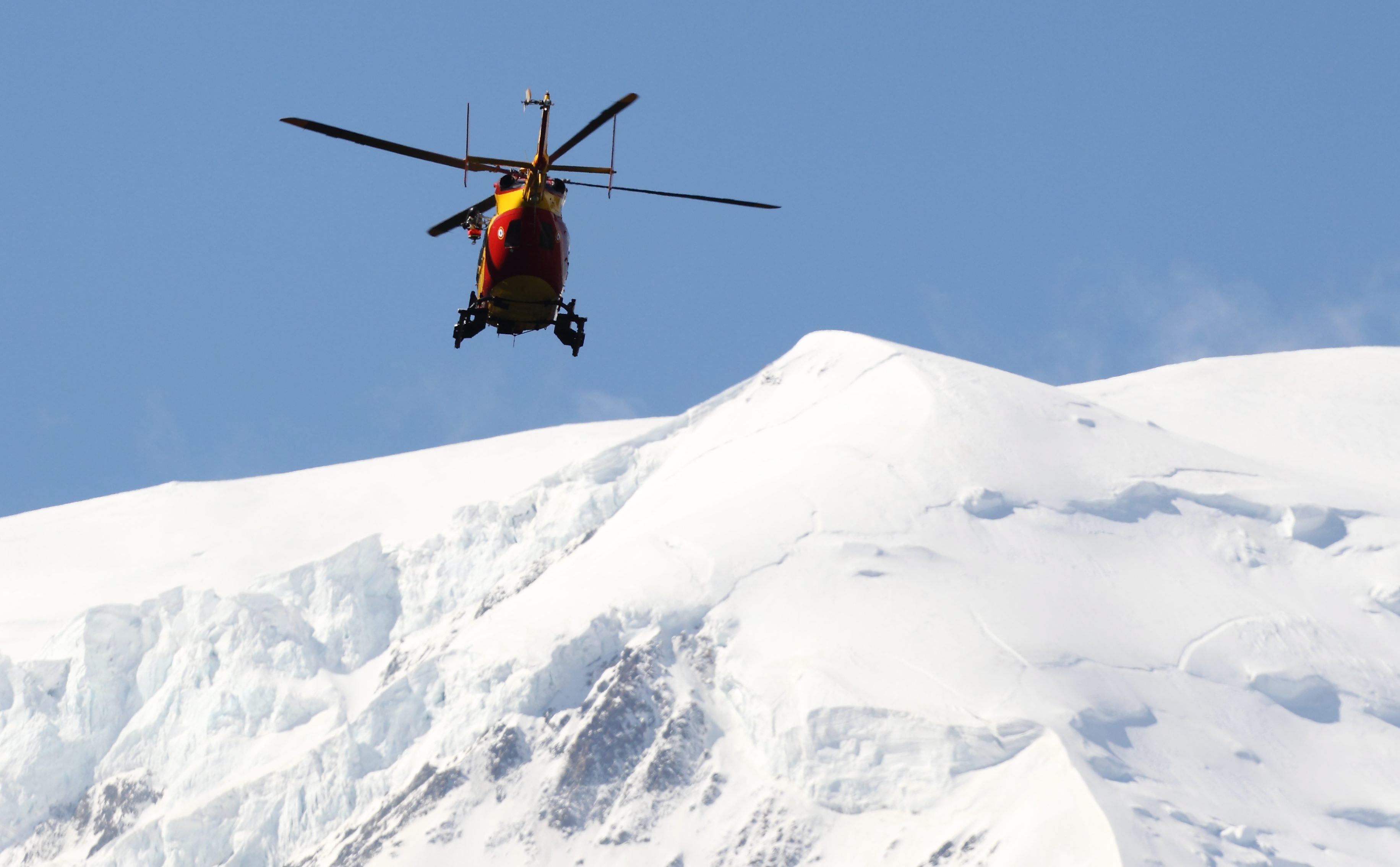 A rescue helicopter in the French Alps. Photo: EPA