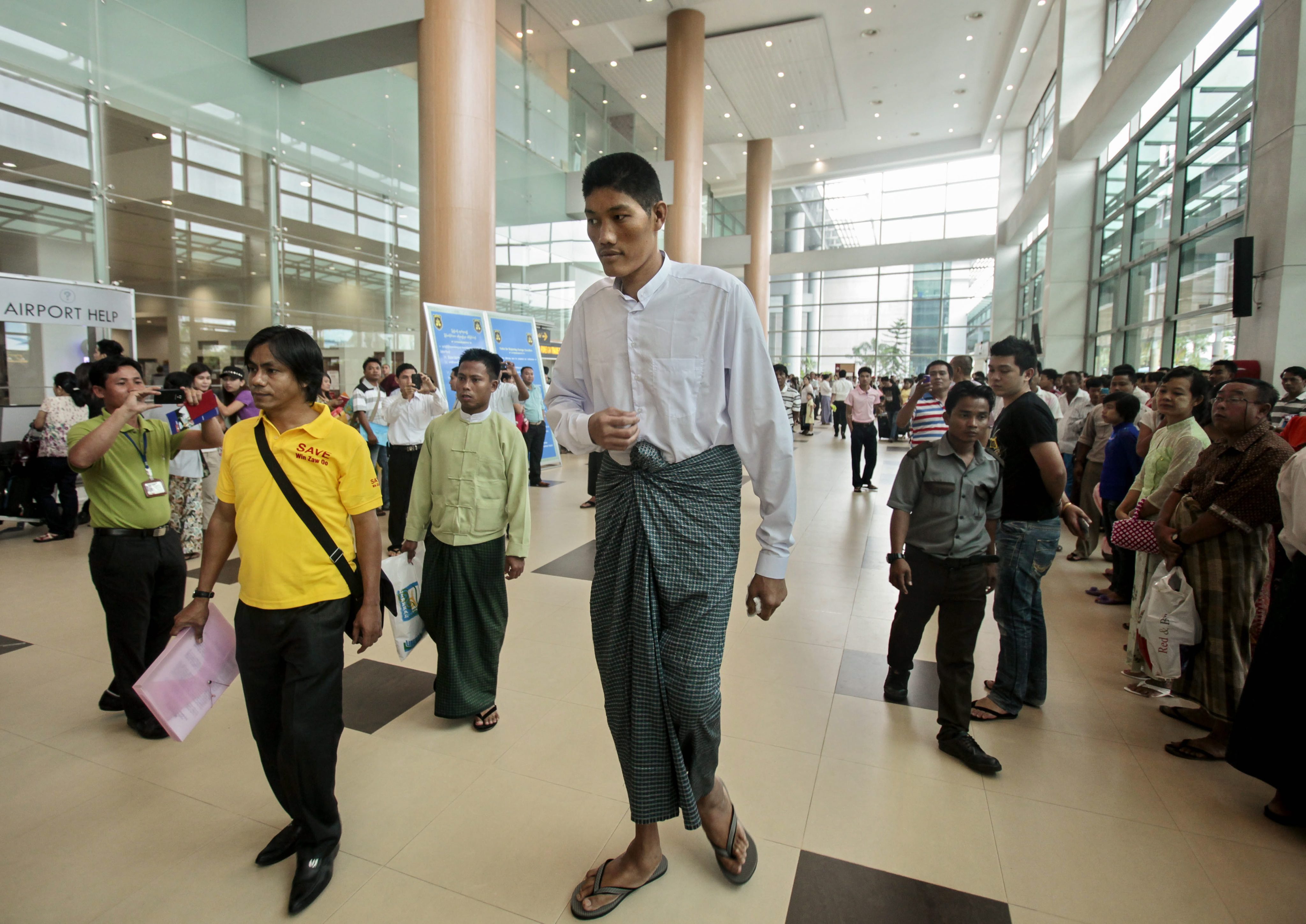 Win Zaw Oo arrives at Yangon International Airport. Photo: EPA