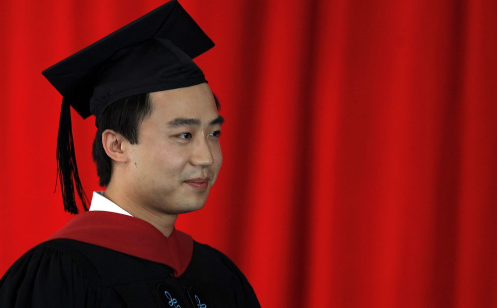 Bo Guagua receives his masters degree at Harvard University. Photo: Reuters