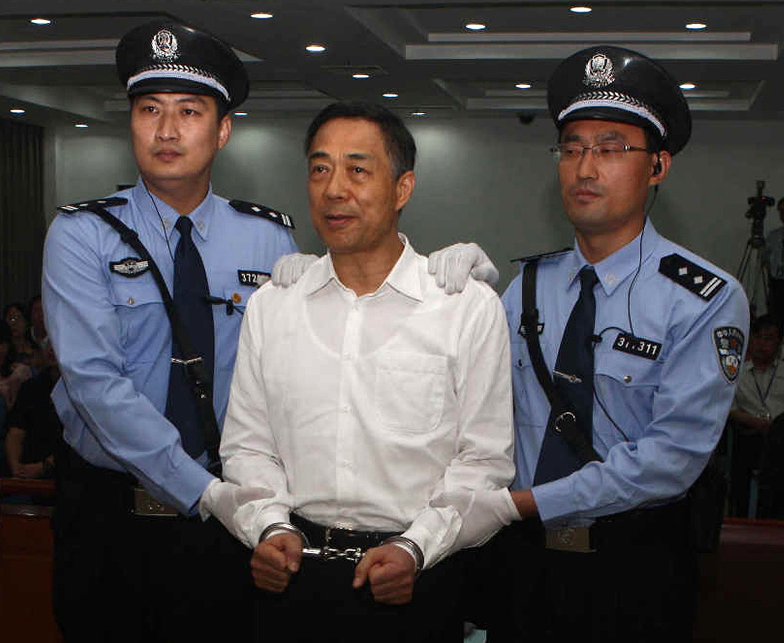 Bo Xilai on a courtroom in Jinan. Photo: AFP
