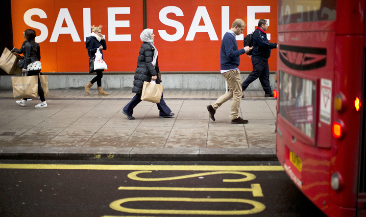 The British spent 3 per cent less in 2012 than in 2007. Photo: AP