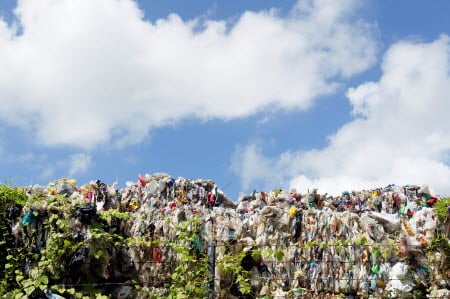 Plastic waste piles up in Tuen Mun. Photo: K.Y. Cheng