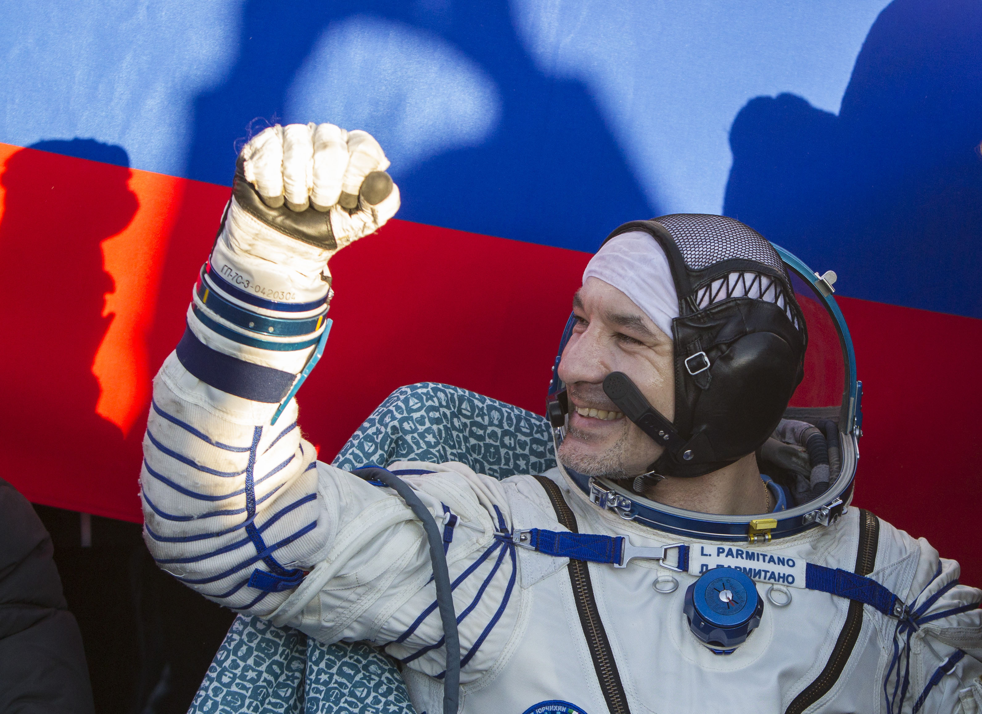 International Space Station crew member Italian astronaut Luca Parmitano after landing in Kazakhstan. Photo: AP